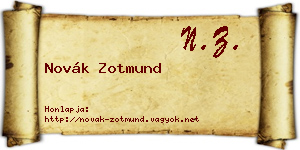 Novák Zotmund névjegykártya